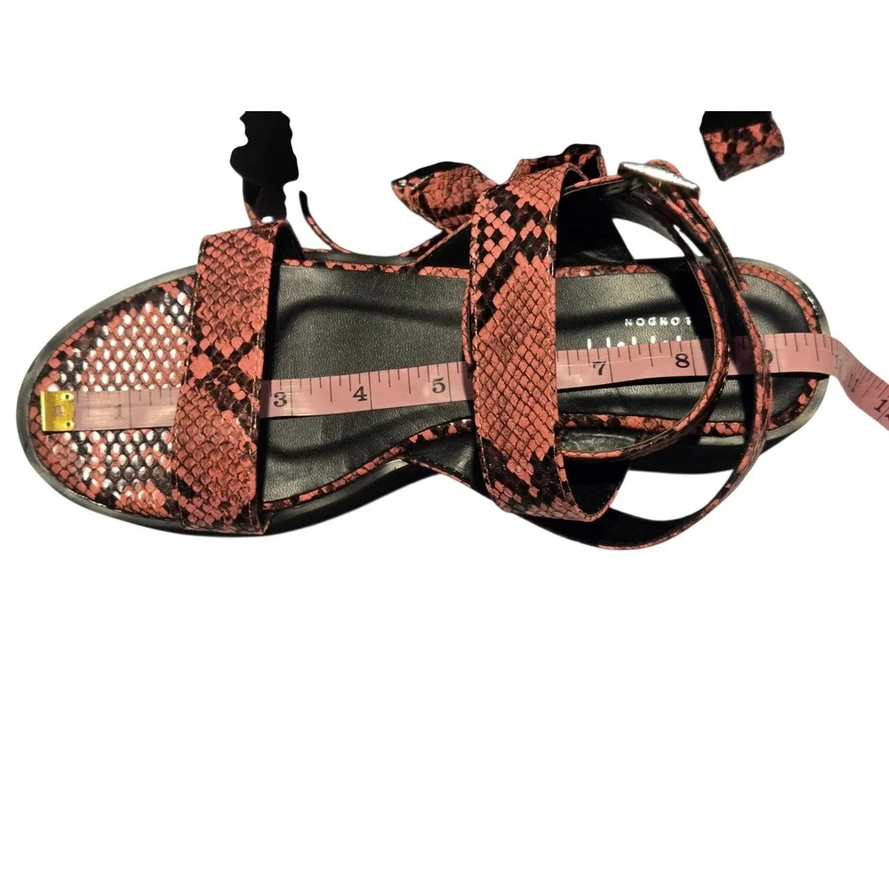Simmi London Mazey Black & Pink Snake Effect Flatform Sandals